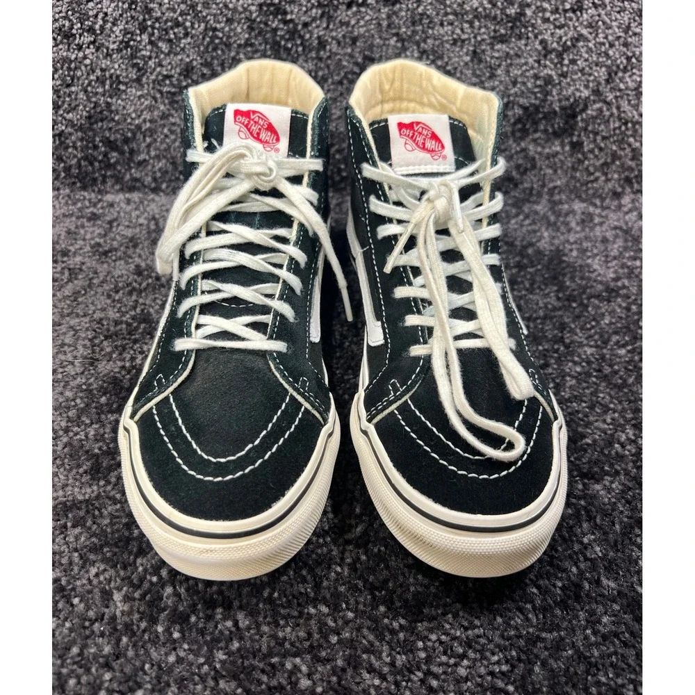 Vans Sk8-Hi‎ High Top Skate Shoes Black White Canvas Suede Classic 5 Men 6.5 W